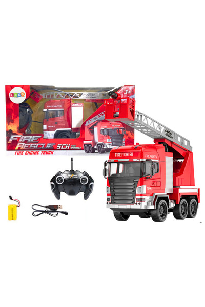 LEAN Camion de pompieri RC cu braț telescopic și lumini de pulverizare