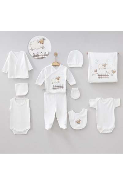 milay's life home collections Organic Cotton 0-3 Months Lamb Embroidered 10-P...