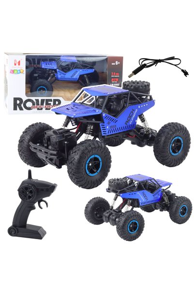 LEAN Mașină RC off-road telecomandată, albastră, 2.4G, 1:18