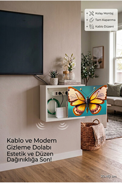 wudie Minimalist İskandinav Ahşap Duvar Tipi İnternet Gizleme Kutusu Kablo Dü...