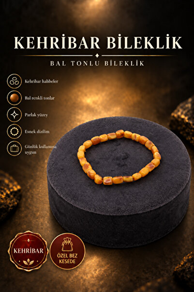 Red Panda Kaya Kehribar Bileklik Orijinal Garantili Bal Tonlu Parlak Yüzey El...