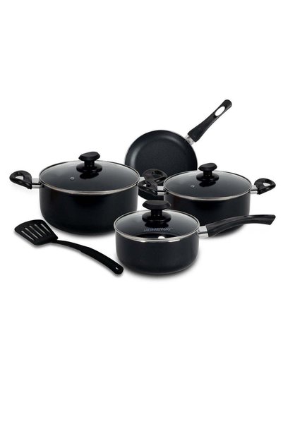 Generic Homeway Non Stick Cookware Set, Aluminium Body with Vented Glass Lids...