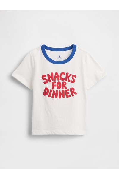 GAP Erkek Bebek Beyaz Mix & Match Grafik Baskılı T-Shirt