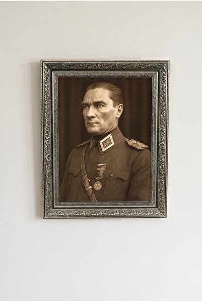 Asya Çerçeve Atatürk Tablosu, Çerçeveli, Camlı, Ayaklı, Kaliteli Baskı Dekora...