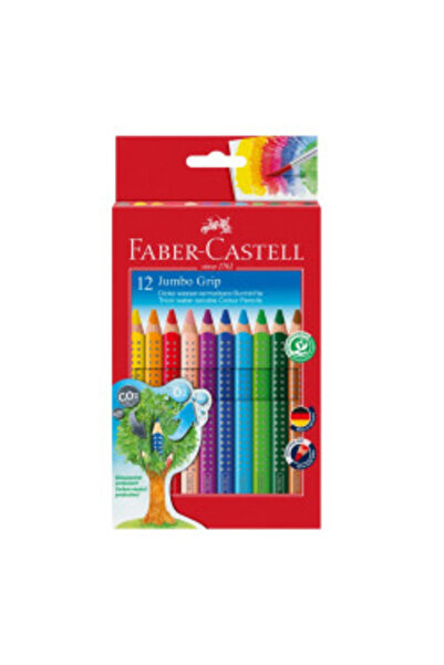 Faber Castell CREIOANE COLORATE 12 CULORI + ASCUTITOARE JUMBO GRIP FABER-CAST...