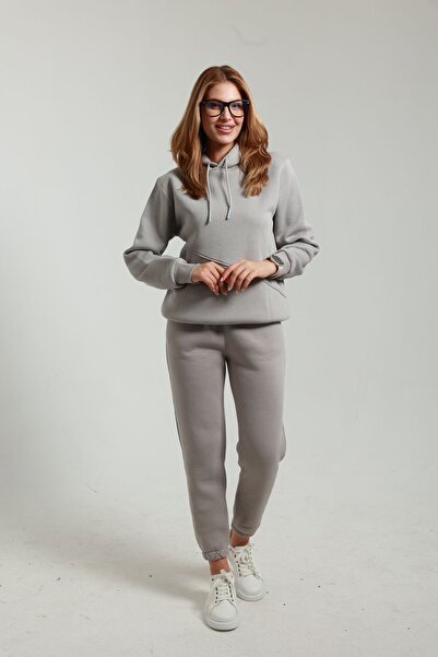 Quanlex Hooded Soft Fabric Fleece Inside with Side Pockets Women's 3 Thread S...
