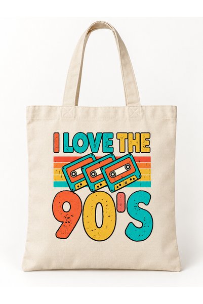 Tomris Hatun Retro Themed, Raw Fabric Bag, Sublimation Printing, Shoulder Bag, Shopping Bag