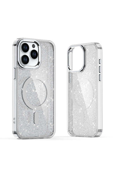 HQ WEAR Husă cu sclipici cu MagSafe pentru Samsung Galaxy A36 5G - Albă