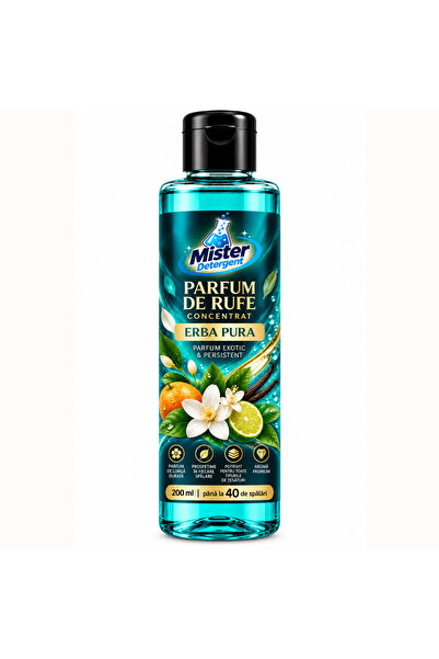Mister Detergent Parfum de Rufe Concentrat Erba Pura, 200 ml