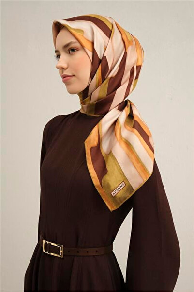 Armine Abstract Patterned Saf Silk Sura Scarf 9306D 52