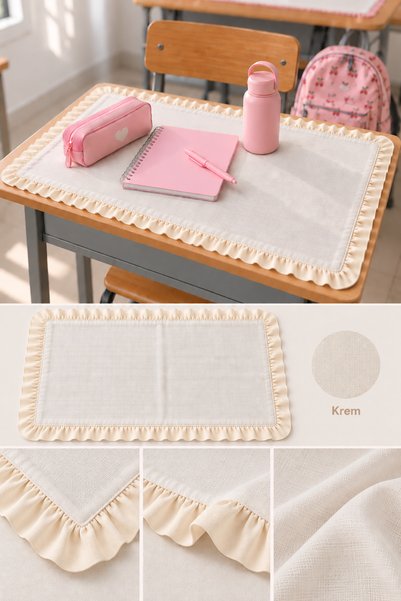 ZİLCA HOME 45×63 cm Ruffled School Desk Cover