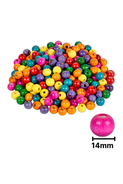 MESCHAIN Wooden Beads Colorful with Hangers 14mm Round B3922
