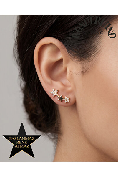 XUPING JEWELRY Trend Kadın Küpe - 14K Altın Renginde - Zirkon Taşlı - Kararmaz