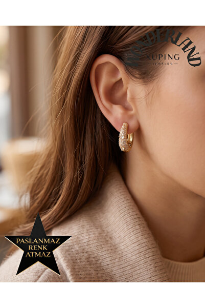 XUPING JEWELRY Trend Kadın Küpe - 14K Altın Renginde - Turbanlı Kullanıma Uyg...