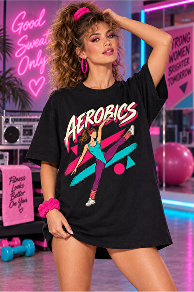 Moda Minimo Γυναικείο μπλουζάκι Oversize 80s με λαιμόκοψη Crew, κοντομάνικο, ...