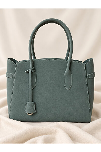 ARLEN STUDIO Kadın Süet Tote Büyük Boy Çanta- Mıknatıs Kilit 35x25 cm