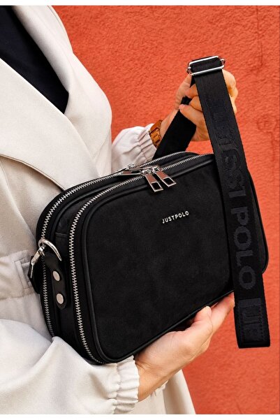 Just Polo JUSTPOLO KADIN SÜET 5 BÖLMELİ OMUZ VE POSTACI ÇANTASI ( EBAT 27X18 CM)