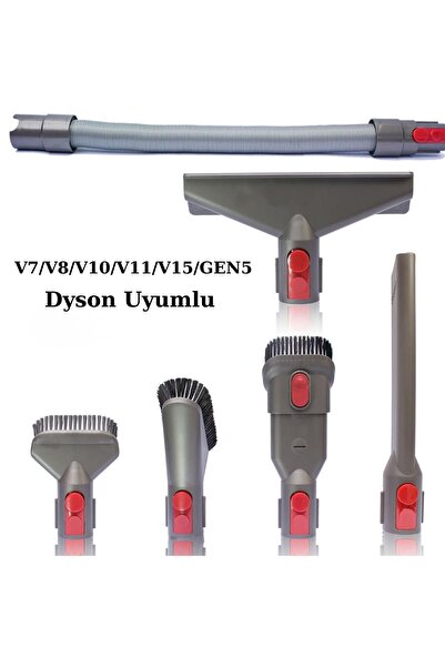 Dyson V7/V8/V10/V11/V15/GEN5 Uyumlu 6'sı Bir Arada Ev ve Araç Temizleme Seti