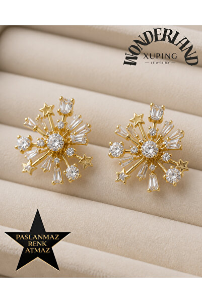 XUPING JEWELRY Trend Kadın Küpe - 14K Altın Renginde - Turbanlı Kullanıma Uyg...
