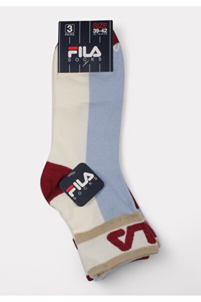 FILA Quarter Socks F3614 Wine Cream- 3 τεμάχια - Πολύχρωμο