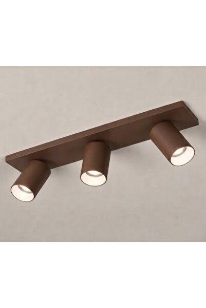 demet habek mylights 3lü Modern Trend Üçlü Kahverengi Dikdörtgen Led Tavan Sp...