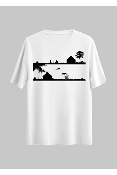 donamod Unisex Stylish Comfortable Oversize Cotton Crew Neck T-Shirt with Spe...