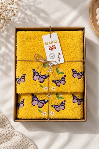 Şelale Summer Selection Bloom 2'li Premium Havlu Hediye Seti | 70x140 cm + 50...