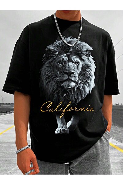 donamod Unisex Stylish Comfortable Oversize Cotton Crew Neck T-Shirt with Spe...