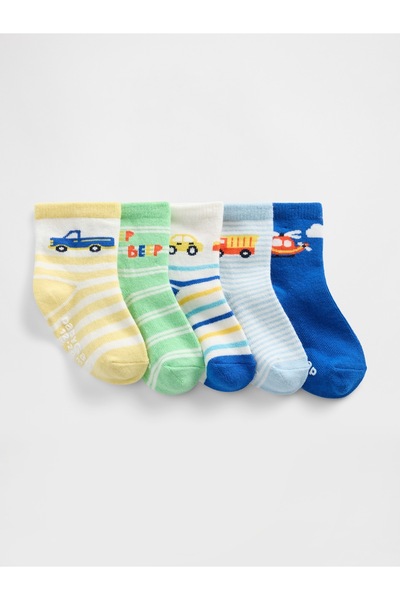 GAP Bebek Çok Renkli Quarter Crew Çorap (5’li)
