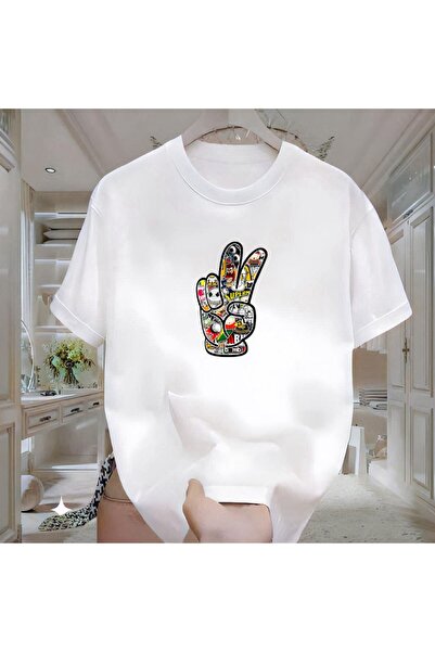 donamod Unisex Stylish Comfortable Oversize Cotton Crew Neck T-Shirt with Spe...