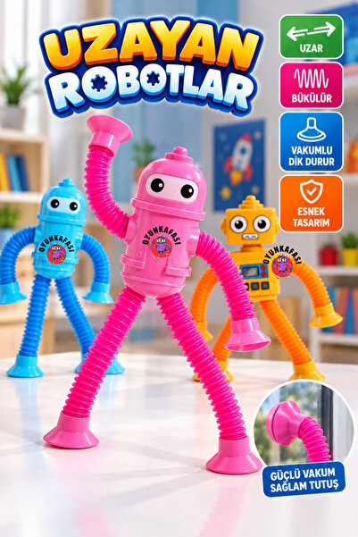 OYUNKAFASI Uzayan Robot Oyuncak Esnek Bükülebilir Vakumlu Robot – Karışık Mod...