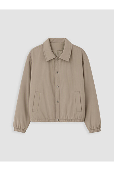 LC Waikiki Ozmarka New Season Beige Shirt Collar Men's Jacket