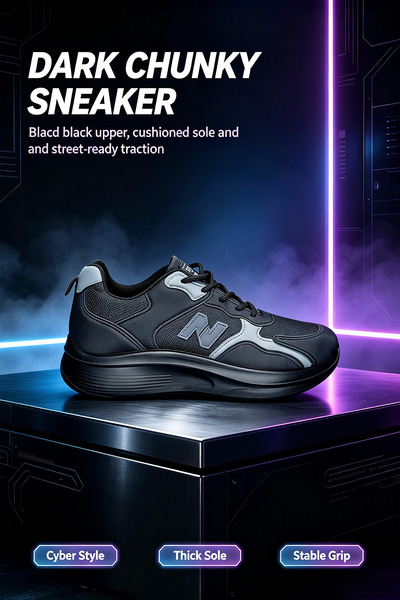 Khatwat Rijal Retro Chunky Sole Footwear with Breathable Mesh Upper