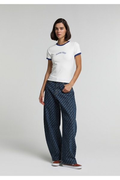 Colin's Pantaloni de damă din denim indigo, croială largă și lejeră