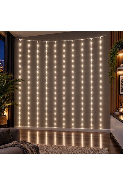 Kuzey YUKSEK KALİTE ULTRA PARLAK CANLI LED IŞIKLI SALKIM LED IŞIK 3X2 METRE 1...