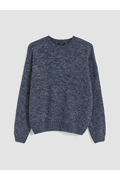LC Waikiki Vizyon New Season Indigo Crew Neck Men's Knitwear Sweater