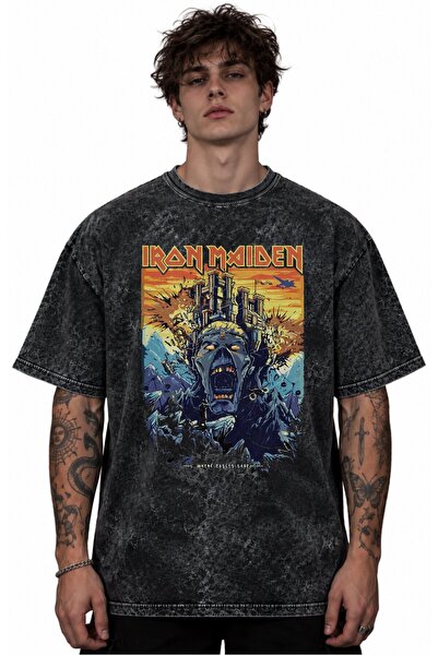 SEVBANO Iron Maiden Rock Metal Music Band Printed Unisex Oversized Vintage Wa...