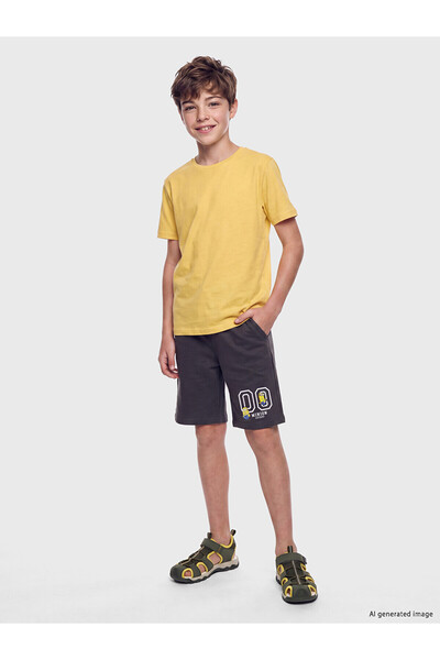 LC Waikiki Two Mt Shop Quality Lcw Kids Anthracite Boys Minions Printed Shorts