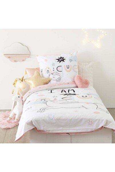 Atmosphera for kids Set de lenjerie de pat pentru copii, 2 piese, cu unicorn ...