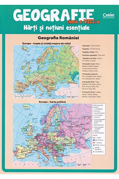 Corint Geografie - Clasa 8 - Harti si notiuni esentiale - Octavian Mandrut