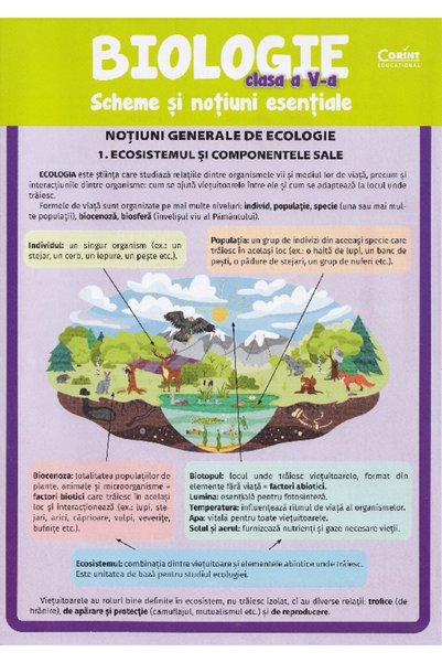 Corint Biologie - Clasa 5 - Scheme si notiuni esentale - Silvia Olteanu, Came...