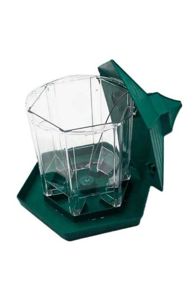 OUTAD Plastic Hexagonal-Shape Bird Feeder Green
