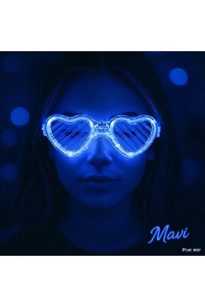 ZERO LAND Ilkestor Blue Led Light up Heart Glasses – 3 Modes Party &amp;   (6...