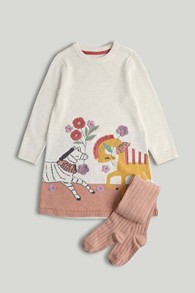 MOTHERCARE فستان محبوك مع جوارب طويلة