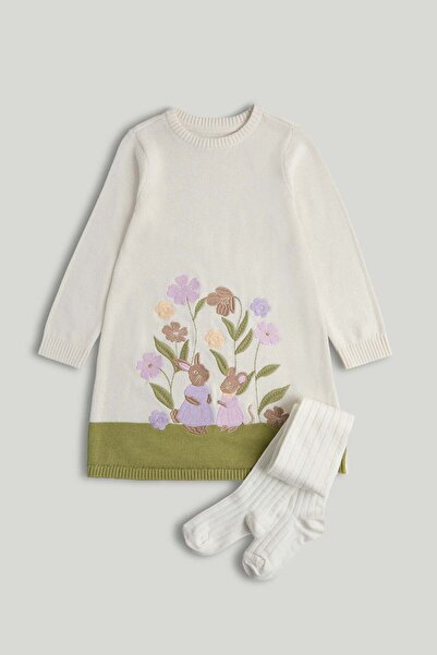 MOTHERCARE Knitted Jumper Dress and Tights Outfit
