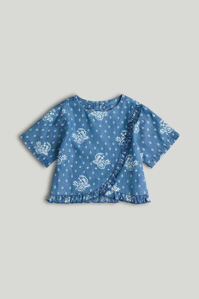 MOTHERCARE Floral Denim Wrap Blouse