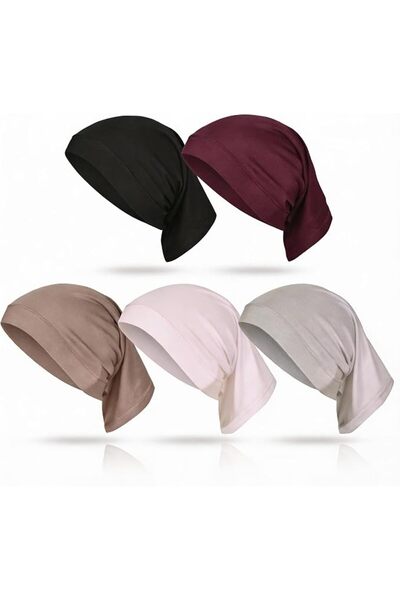 GoodTool 5-Pack Women's Underscarf Cap - Solid Color Hijab Liner for Turban &...