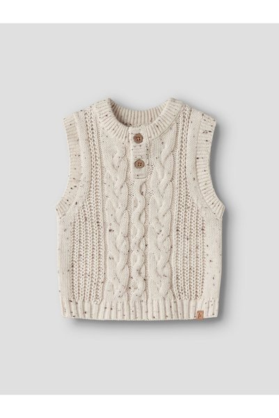 Lil' Atelier Baby Strickweste mit Zopfmuster