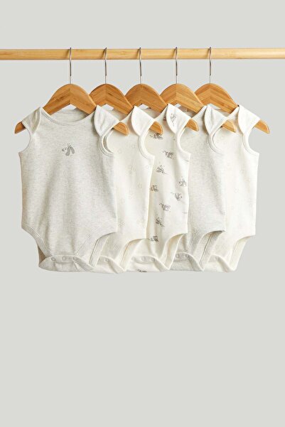 MOTHERCARE 5 قطع من بدلات الباندا بدون أكمام