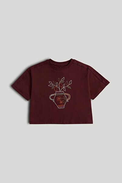 MOTHERCARE Burgundy Embroidered T-Shirt